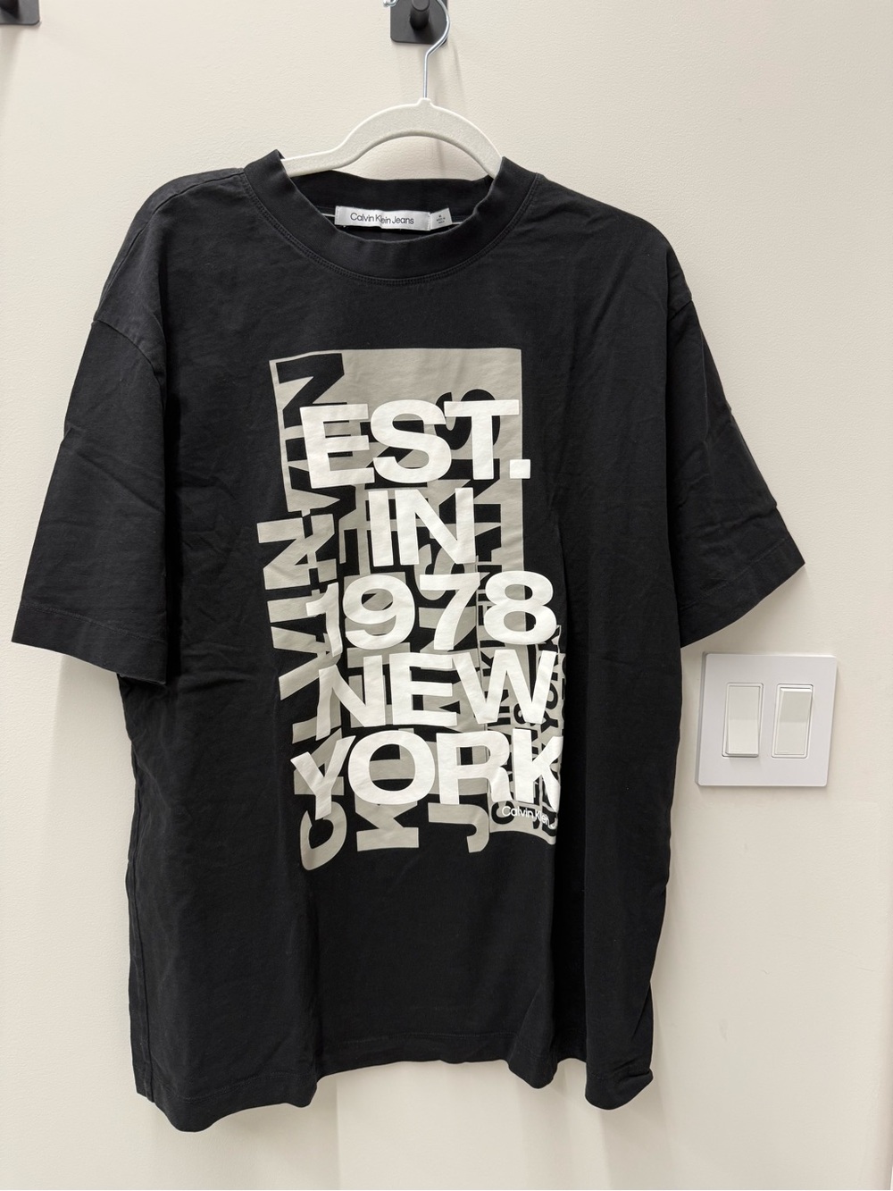 Men’s Calvin Klein Black Graphic Tee - EST. 1978 New York